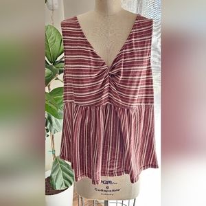 Lucky Brand | stripe knot peplum tank size L